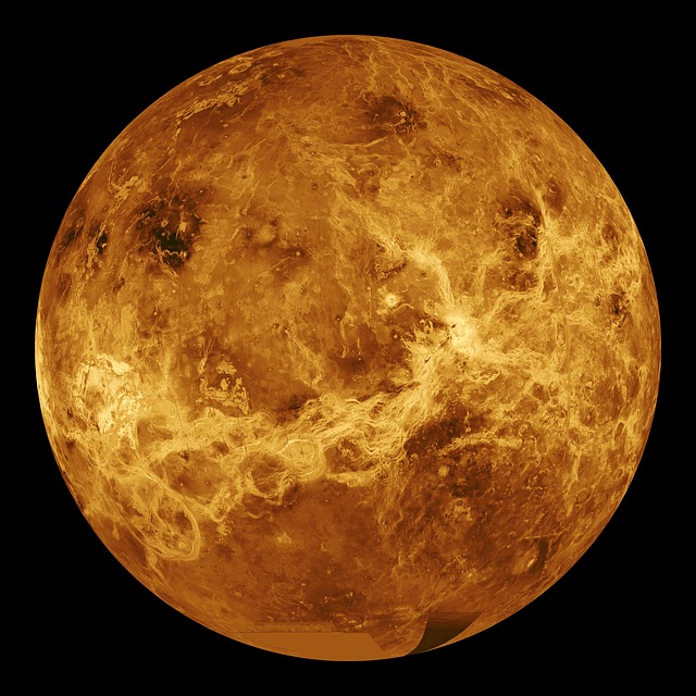 Venus planet orange surface