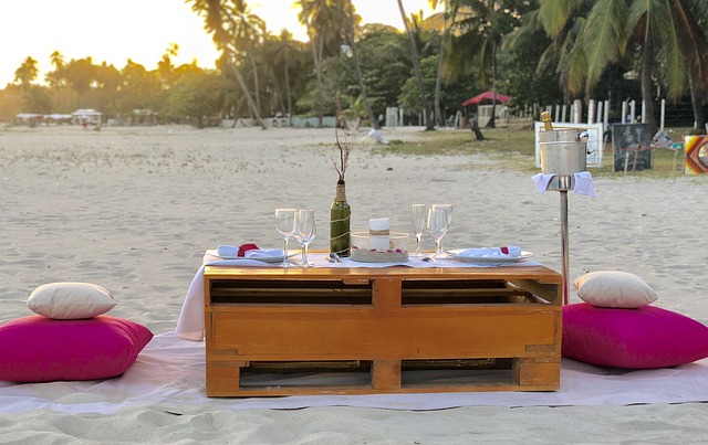 romantic dinner on beach